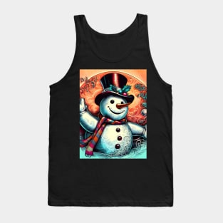 Discover Frosty's Wonderland: Whimsical Christmas Art Featuring Frosty the Snowman for a Joyful Holiday Experience! Tank Top